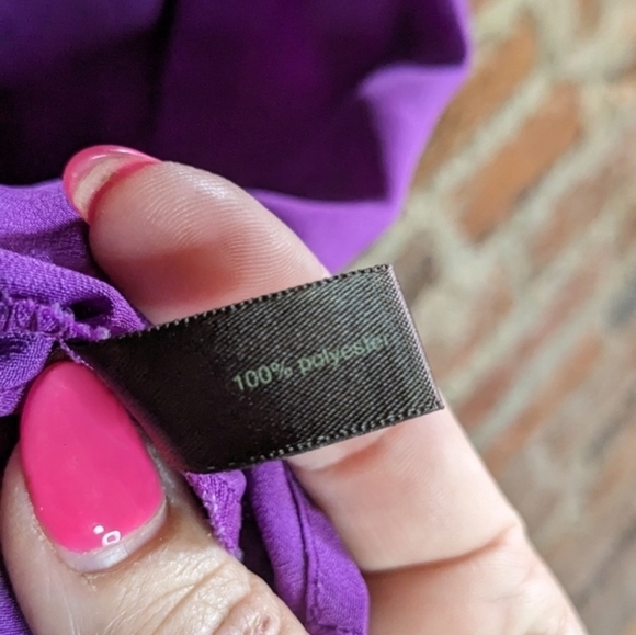 The Limited Medium Purple Cap Sleeve Blouse w/ Frayed Edge Ruffles - Picture 5 of 10